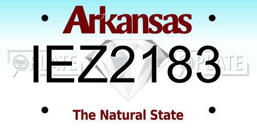 IEZ2183 Arkansas License Plate