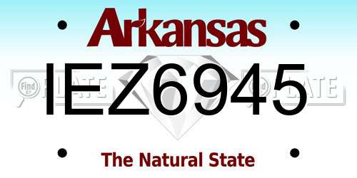IEZ6945 Arkansas License Plate