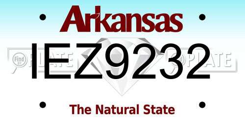 IEZ9232 Arkansas License Plate