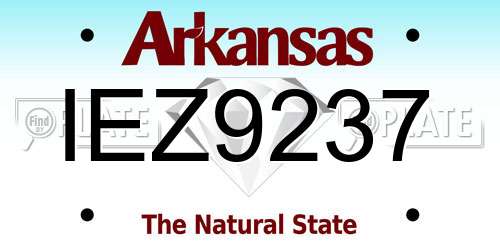 IEZ9237 Arkansas License Plate