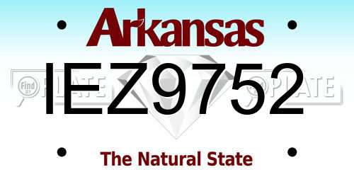 IEZ9752 Arkansas License Plate