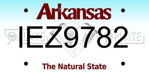 IEZ9782 Arkansas License Plate