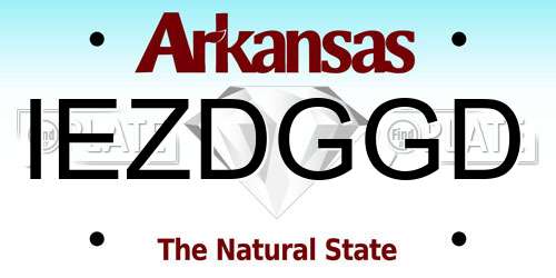 IEZDGGD Arkansas License Plate