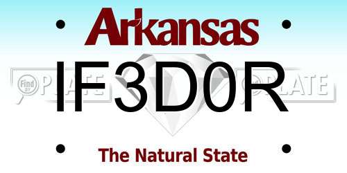IF3D0R Arkansas License Plate