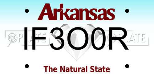 IF3O0R Arkansas License Plate