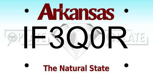 IF3Q0R Arkansas License Plate
