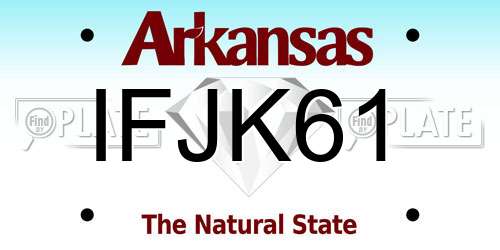 IFJK61 Arkansas License Plate