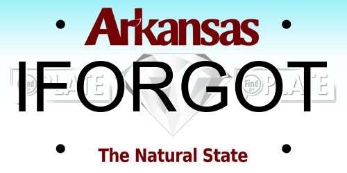 IFORGOT Arkansas License Plate