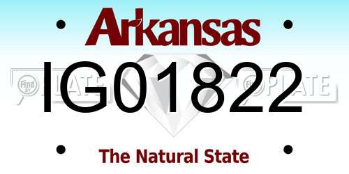 IG01822 Arkansas License Plate
