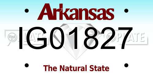 IG01827 Arkansas License Plate