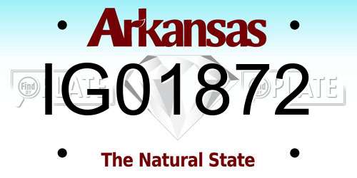 IG01872 Arkansas License Plate