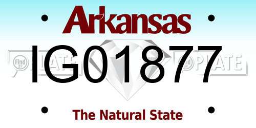 IG01877 Arkansas License Plate