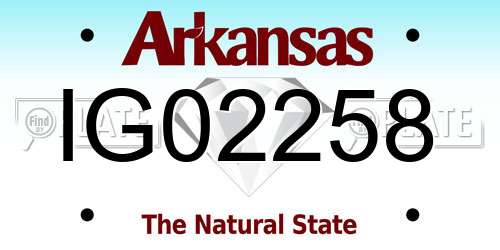 IG02258 Arkansas License Plate