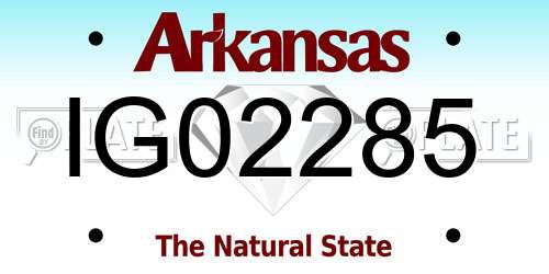 IG02285 Arkansas License Plate