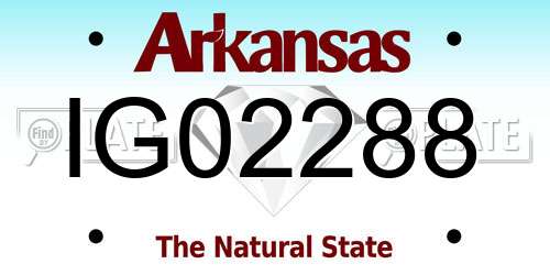 IG02288 Arkansas License Plate