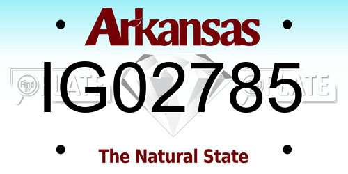 IG02785 Arkansas License Plate