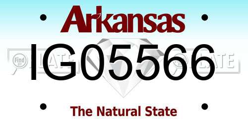 IG05566 Arkansas License Plate