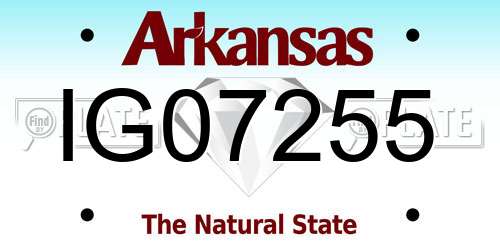 IG07255 Arkansas License Plate
