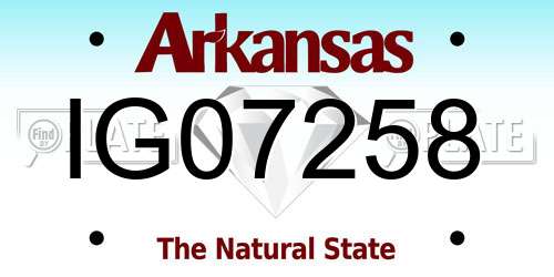 IG07258 Arkansas License Plate
