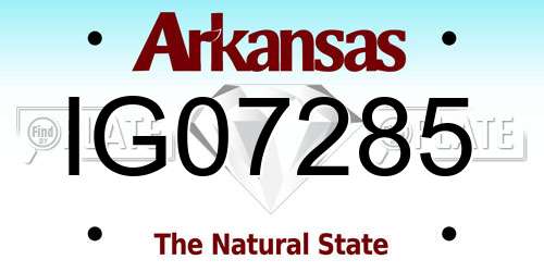 IG07285 Arkansas License Plate