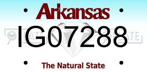 IG07288 Arkansas License Plate