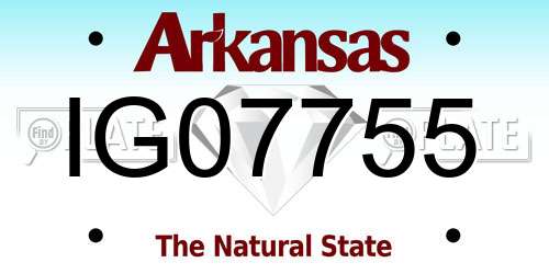 IG07755 Arkansas License Plate