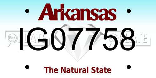 IG07758 Arkansas License Plate