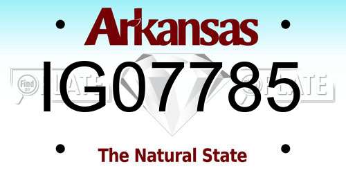 IG07785 Arkansas License Plate