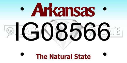 IG08566 Arkansas License Plate