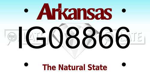 IG08866 Arkansas License Plate
