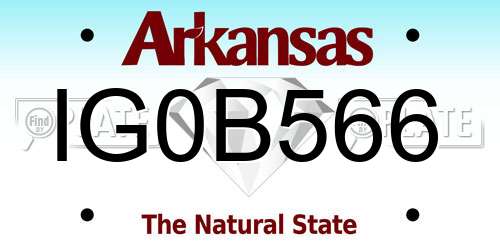 IG0B566 Arkansas License Plate