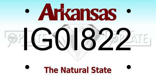 IG0I822 Arkansas License Plate