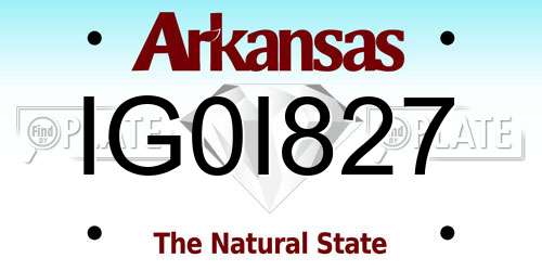 IG0I827 Arkansas License Plate