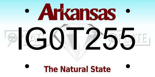 IG0T255 Arkansas License Plate