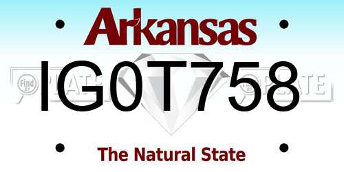 IG0T758 Arkansas License Plate