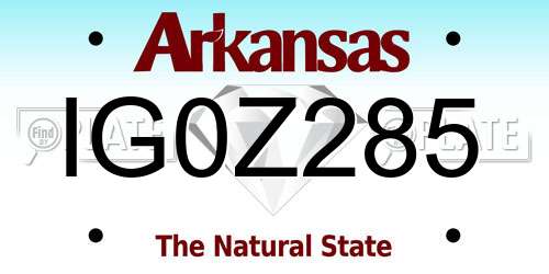 IG0Z285 Arkansas License Plate