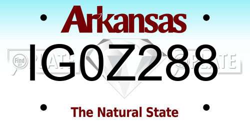 IG0Z288 Arkansas License Plate