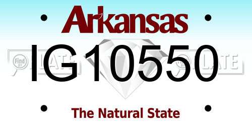 IG10550 Arkansas License Plate