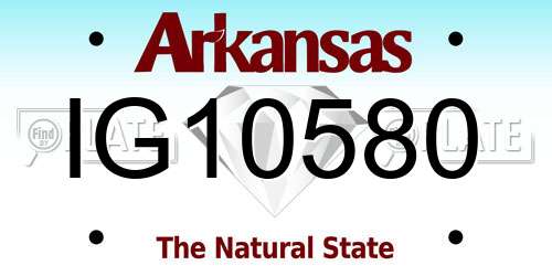 IG10580 Arkansas License Plate
