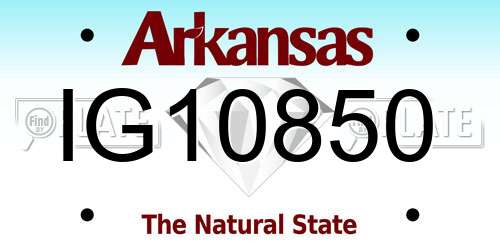 IG10850 Arkansas License Plate