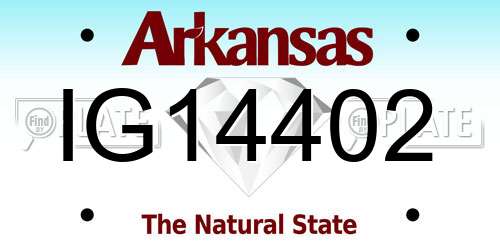IG14402 Arkansas License Plate