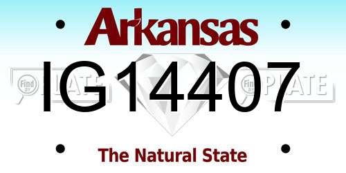 IG14407 Arkansas License Plate