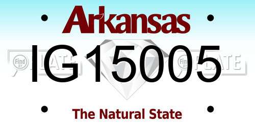 IG15005 Arkansas License Plate