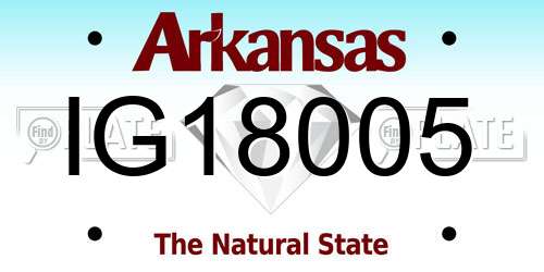 IG18005 Arkansas License Plate