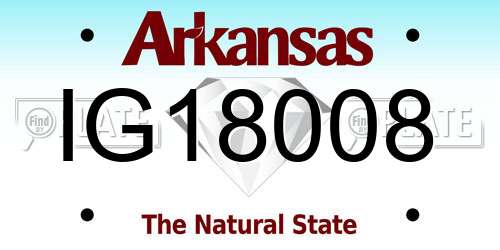 IG18008 Arkansas License Plate