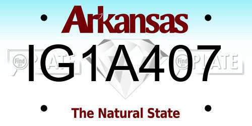 IG1A407 Arkansas License Plate