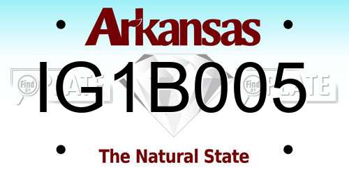 IG1B005 Arkansas License Plate