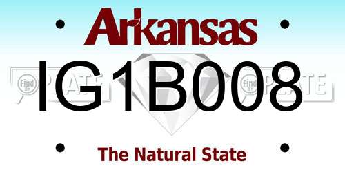 IG1B008 Arkansas License Plate