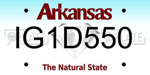 IG1D550 Arkansas License Plate