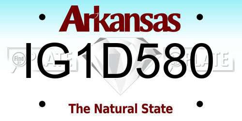 IG1D580 Arkansas License Plate